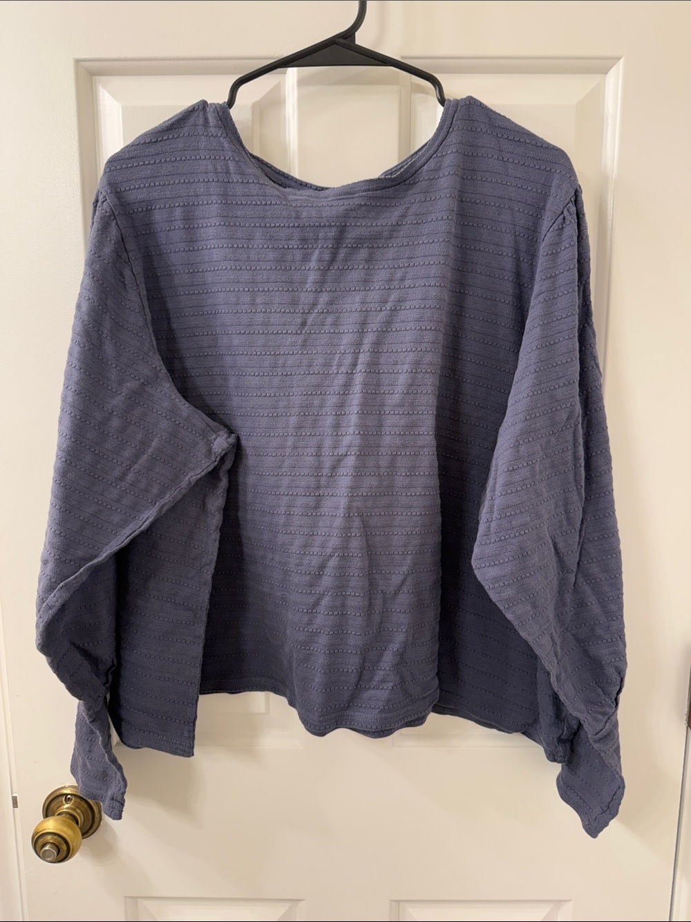 a.n.a Navy Textured Knit Top